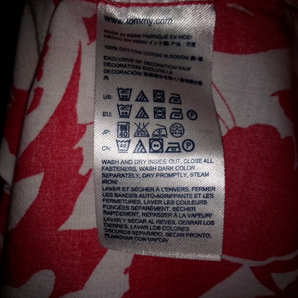 Tommy Hilfiger Pink and White Hawaiian Print Button Blouse Size M - Picture 9 of 14